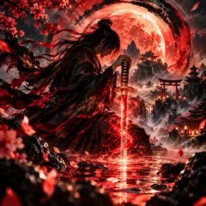 Soul of a Warrior energy attunement with blood-red Katana protection symbol